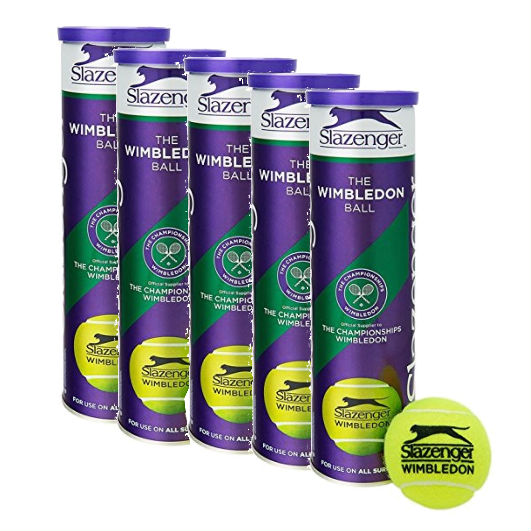 4 balls per can Pack of 3 cans per order; All surfaces Slazenger Tennis Balls 