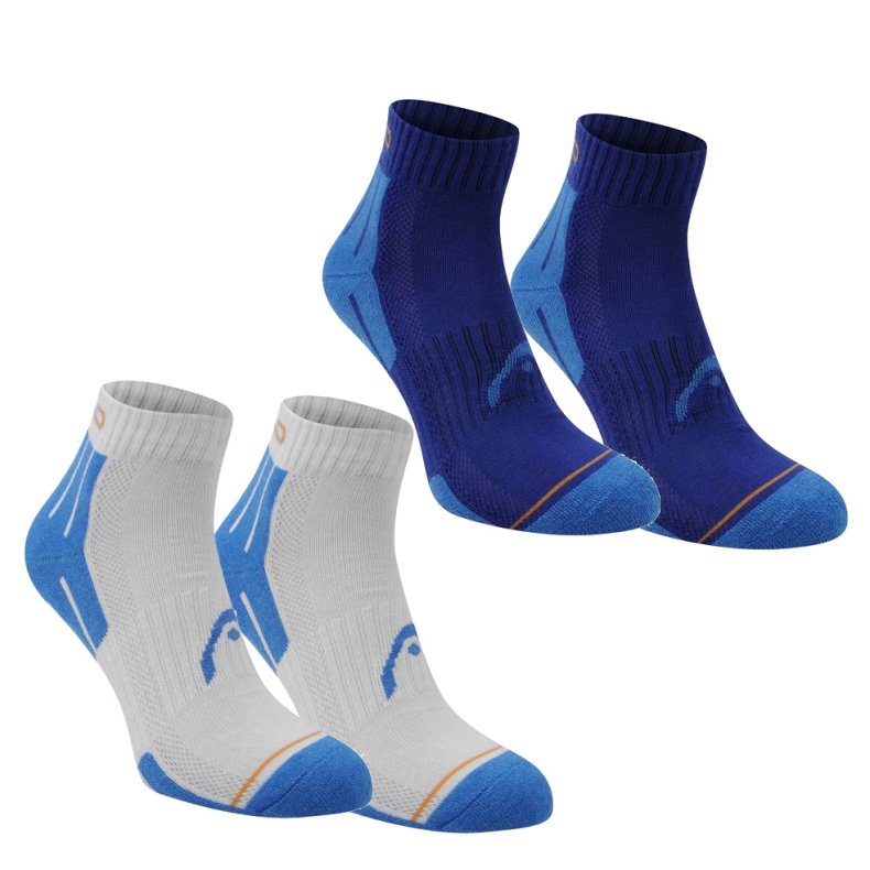 Head Performance Quarter socks Blu/whi - 2 pair