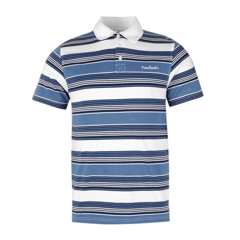 Pierre Cardin Polo T-Shirt Stribe Whi/blu