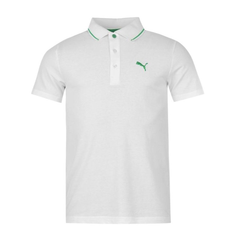 Puma Pique Polo T-Shirt White/gre