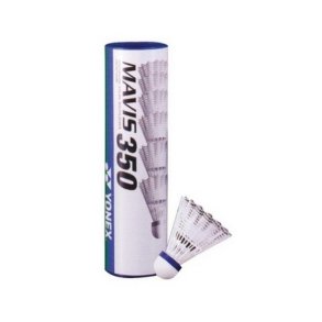 Yonex Mavis 350 badmintonbollar - vitt 6 bollar