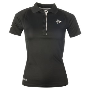 Dunlop Performance Polo T-Shirt Dame Svart