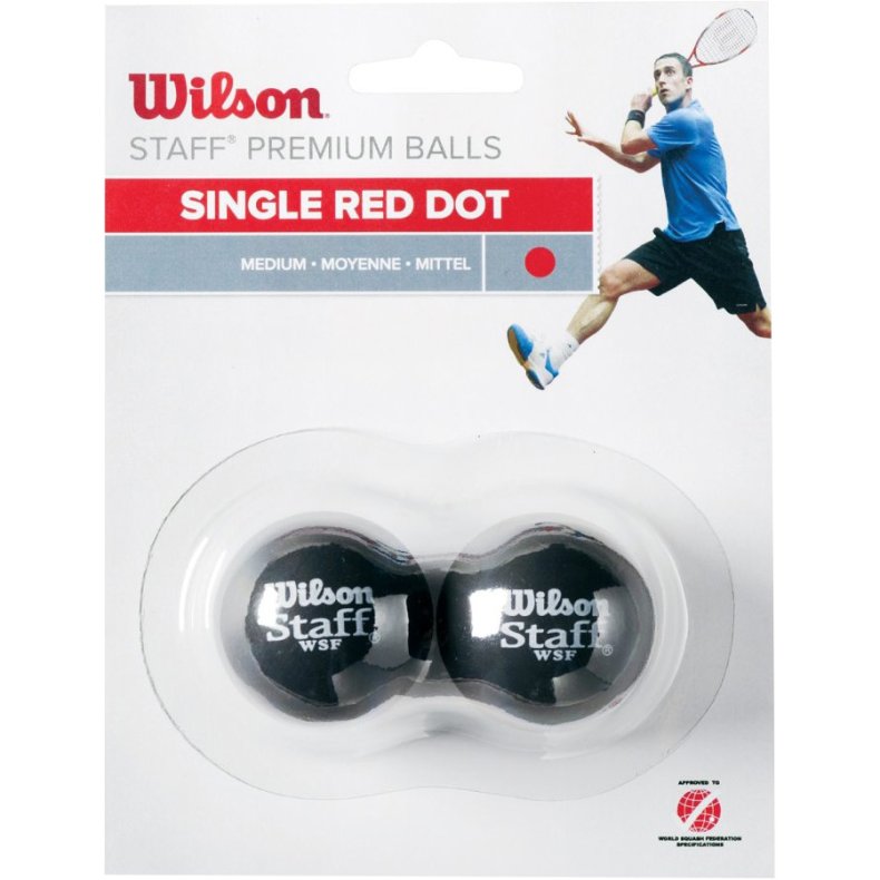 Wilson Staff Red Dot Squash Ball - 2 stk.