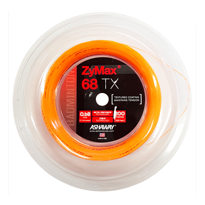 Ashaway Zymax 68 TX badmintonstrngar (orange) 200 meter