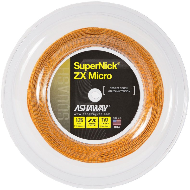 Ashaway Supernick ZX Micro Orange Squash strenger - 110 meter