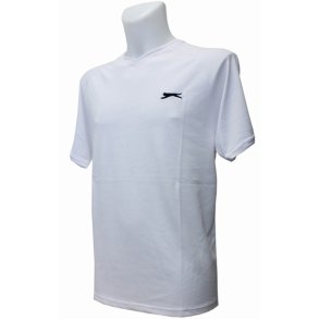 Slazenger V Neck T-shirt whi/pl
