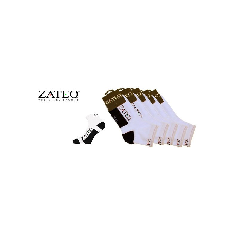 Zateq Quarter Sports strumpor whi/blk - 5 par